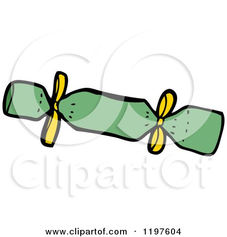 Cartoon of a Wrapped Gift - Royalty Free Vector Illustration by lineartestpilot