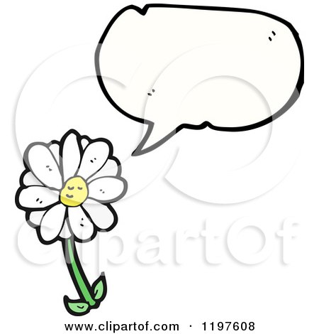 Cartoon of a Daisy Speaking - Royalty Free Vector Illustration by lineartestpilot