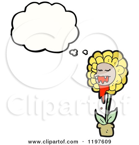Cartoon of a Carnivorous Flower - Royalty Free Vector Illustration by lineartestpilot
