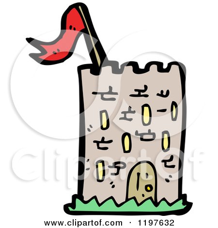 Cartoon of a Castle Tower - Royalty Free Vector Illustration by lineartestpilot