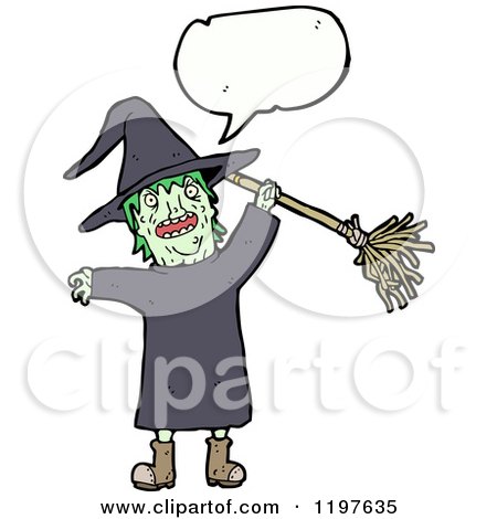 Cartoon of a Witch - Royalty Free Vector Illustration by lineartestpilot