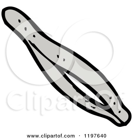 Cartoon of a Pair of Tweezers - Royalty Free Vector Illustration by lineartestpilot