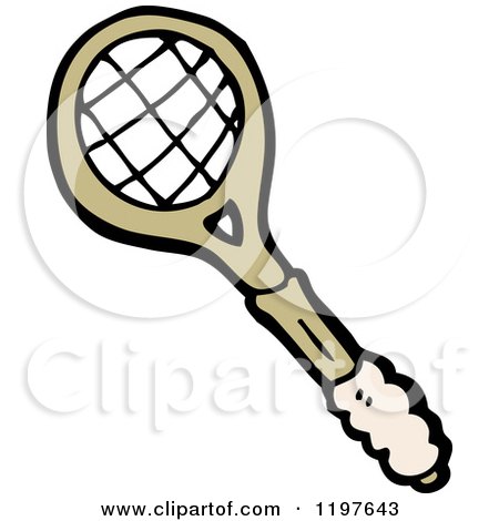Cartoon of a Badminton Racket - Royalty Free Vector Illustration by lineartestpilot