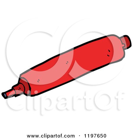 Cartoon of a Red Magic Marker - Royalty Free Vector Illustration by lineartestpilot