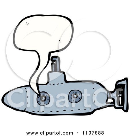 Cartoon of a Submarine Speaking - Royalty Free Vector Illustration by lineartestpilot