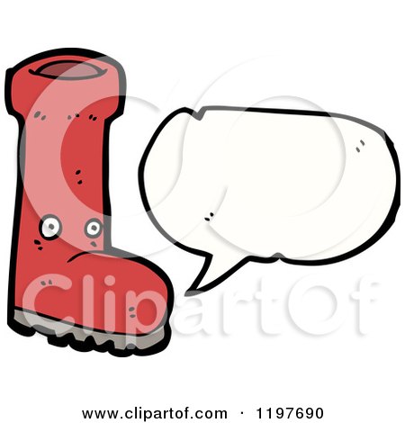 Cartoon of a Red Boot Speaking - Royalty Free Vector Illustration by lineartestpilot