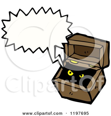 Cartoon of an Open Box Speaking - Royalty Free Vector Illustration by lineartestpilot