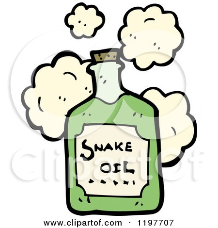 Cartoon of a Bottle of Snake Oil Potion - Royalty Free Vector Illustration by lineartestpilot