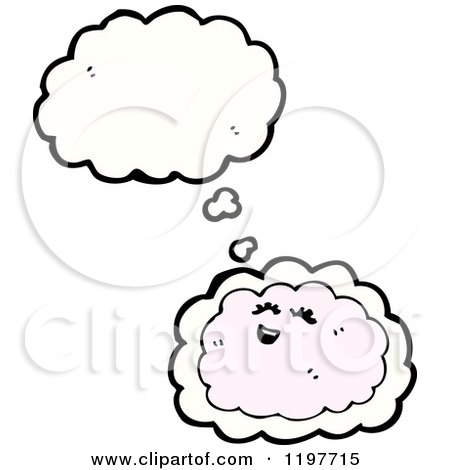 Cartoon of a Cloud Thinking - Royalty Free Vector Illustration by lineartestpilot