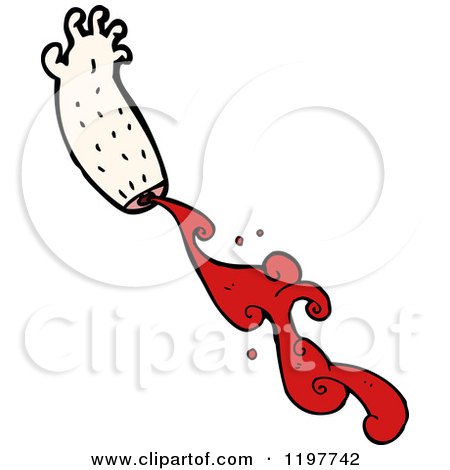 Cartoon of a Bloody Severed Arm - Royalty Free Vector Illustration by lineartestpilot