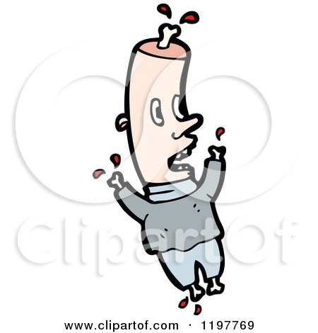 Cartoon of a Bloody Dismembered Boy - Royalty Free Vector Illustration by lineartestpilot