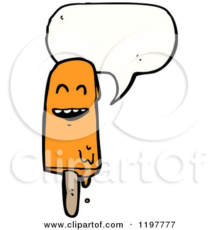 Cartoon of a Popsicle Speaking - Royalty Free Vector Illustration by lineartestpilot