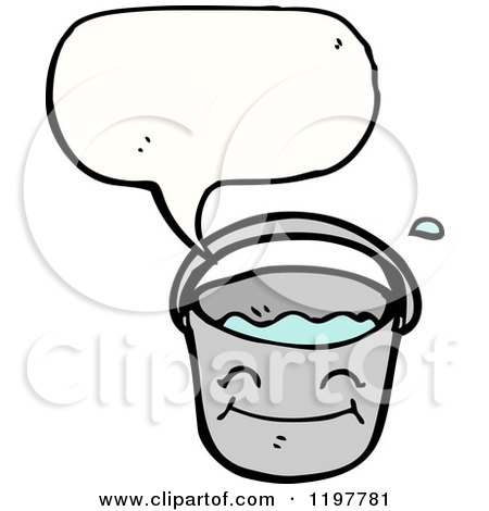Cartoon of a Bucket Speaking, - Royalty Free Vector Illustration by lineartestpilot