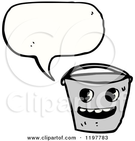 Cartoon of a Bucket Speaking - Royalty Free Vector Illustration by lineartestpilot