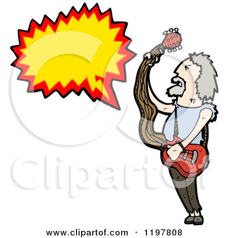 Cartoon of a Rock Musician Speaking - Royalty Free Vector Illustration by lineartestpilot