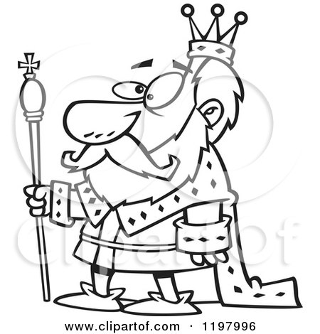 Cartoon of an Outlined King - Royalty Free Vector Clipart by toonaday