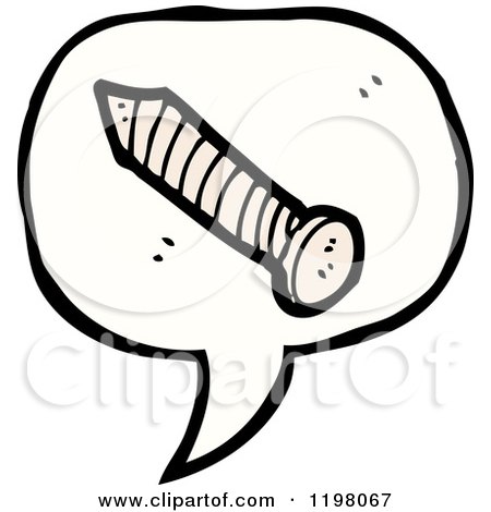 Cartoon of a Screw in a Speaking Bubble - Royalty Free Vector Illustration by lineartestpilot