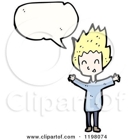 Cartoon of a Girl Speaking - Royalty Free Vector Illustration by lineartestpilot