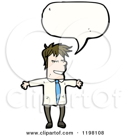 Cartoon of a Businessman Speaking - Royalty Free Vector Illustration by lineartestpilot