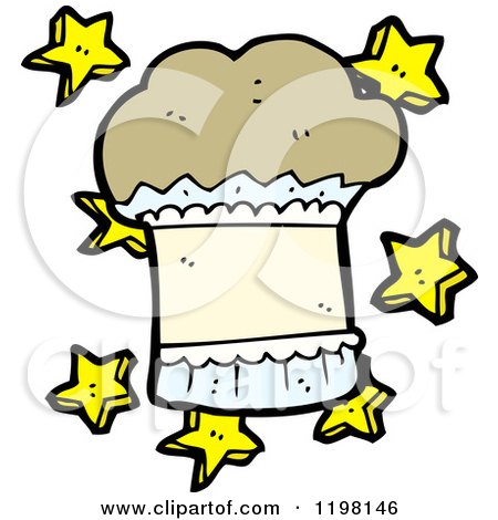 Cartoon of a Chef's Hat with Stars - Royalty Free Vector Illustration by lineartestpilot