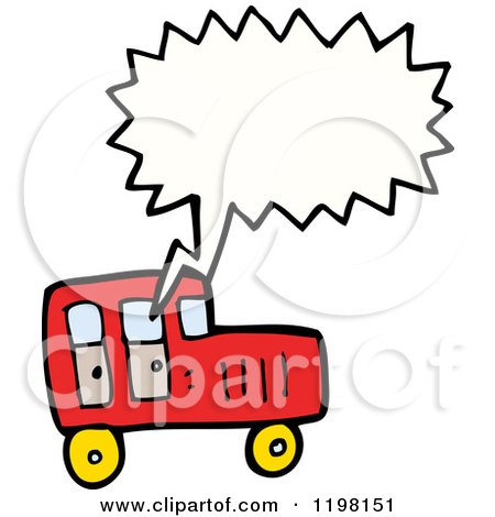 Cartoon of a Red Truck Speaking - Royalty Free Vector Illustration by lineartestpilot