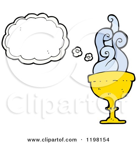 Cartoon of a Goblet Thinking - Royalty Free Vector Illustration by lineartestpilot