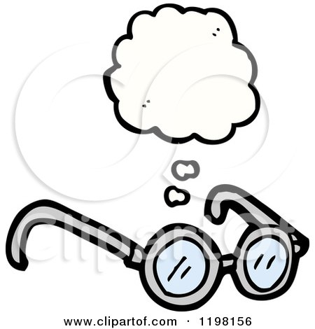 Cartoon of Glasses Thinking - Royalty Free Vector Illustration by lineartestpilot