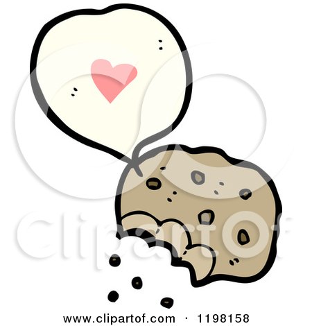 Cartoon of a Half Eaten Cookie Speaking - Royalty Free Vector Illustration by lineartestpilot