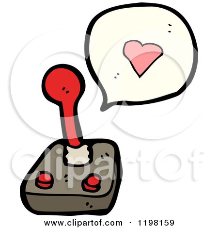 Cartoon of a Game Joystick Speaking - Royalty Free Vector Illustration by lineartestpilot
