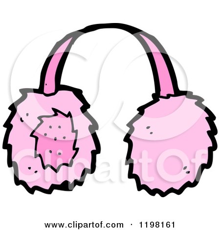 Cartoon of a Pair of Pink Earmuffs - Royalty Free Vector Illustration by lineartestpilot