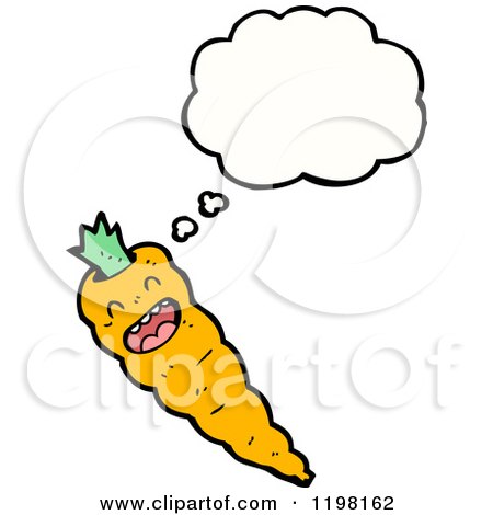 Cartoon of a Carrot Thinking - Royalty Free Vector Illustration by lineartestpilot
