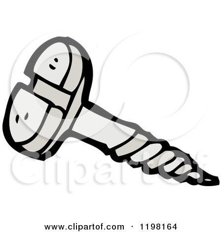 Cartoon of a Screw - Royalty Free Vector Illustration by lineartestpilot