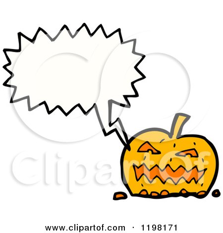 Cartoon of a Jack-o-Lantern Speaking - Royalty Free Vector Illustration by lineartestpilot