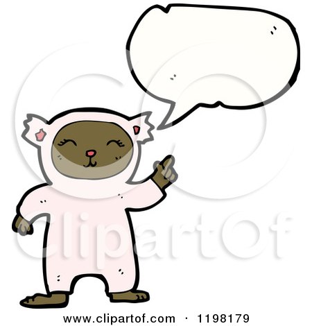 Cartoon of a Child in an Animal Costume Speaking - Royalty Free Vector Illustration by lineartestpilot