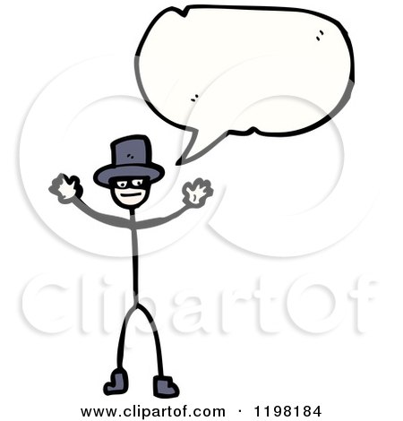 Cartoon of a Stick Man Speaking - Royalty Free Vector Illustration by lineartestpilot