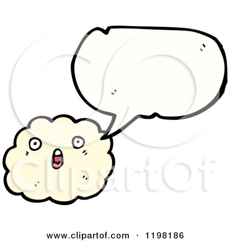 Cartoon of a Cloud Speaking - Royalty Free Vector Illustration by lineartestpilot