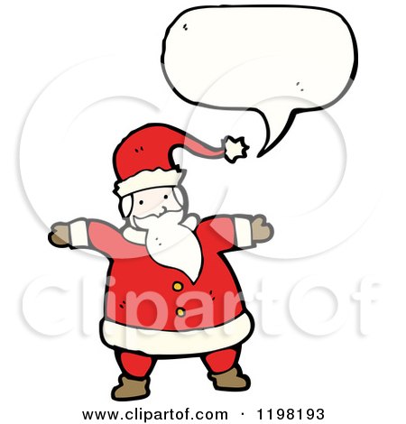 Cartoon of Santa Speaking - Royalty Free Vector Illustration by lineartestpilot