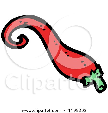 Cartoon of a Red Chili Pepper - Royalty Free Vector Illustration by lineartestpilot