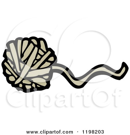 Cartoon of a Ball of Twine - Royalty Free Vector Illustration by lineartestpilot