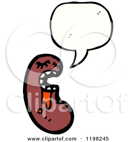 Cartoon of a Sausage Speaking - Royalty Free Vector Illustration by lineartestpilot