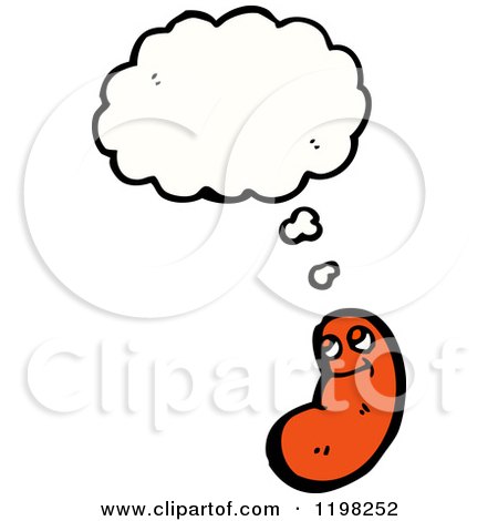 Cartoon of a Sausage Thinking - Royalty Free Vector Illustration by lineartestpilot