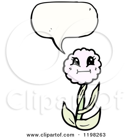 Cartoon of a Flower Speaking - Royalty Free Vector Illustration by lineartestpilot
