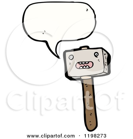 Cartoon of a Speaking Hammer - Royalty Free Vector Illustration by lineartestpilot