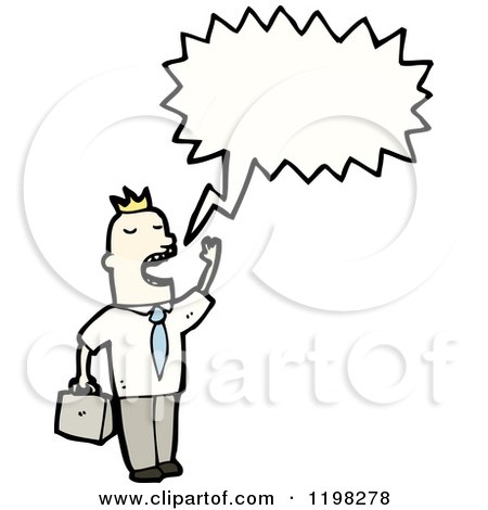 Cartoon of a Businessman Speaking - Royalty Free Vector Illustration by lineartestpilot