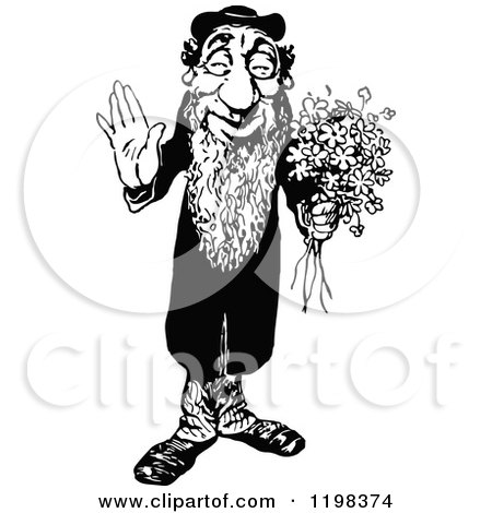 https://images.clipartof.com/small/1198374-Clipart-Of-A-Black-And-White-Vintage-Friendly-Jewish-Man-With-Flowers-Royalty-Free-Vector-Illustration.jpg