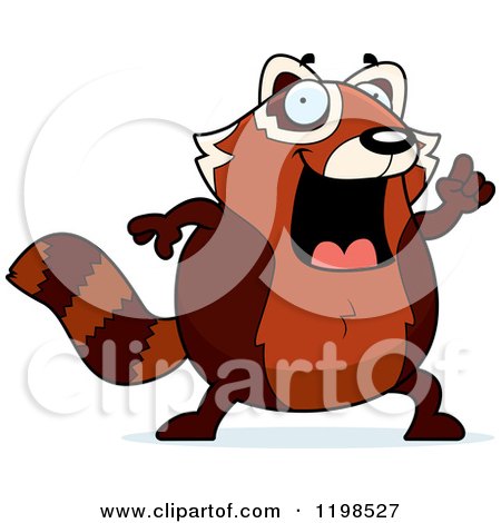 Cartoon of a Smart Red Panda with an Idea - Royalty Free Vector Clipart by Cory Thoman