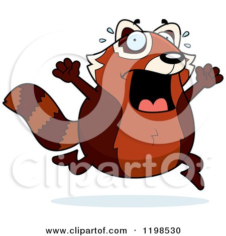 Cartoon of a Scared Red Panda Running - Royalty Free Vector Clipart by Cory Thoman