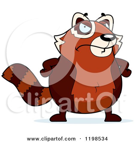 Cartoon of a Mad Red Panda - Royalty Free Vector Clipart by Cory Thoman