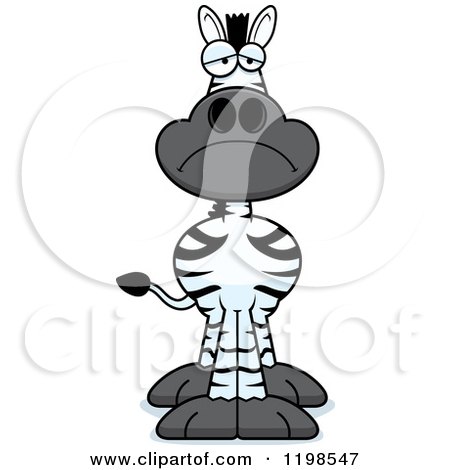 Cartoon of a Depressed Zebra - Royalty Free Vector Clipart by Cory Thoman