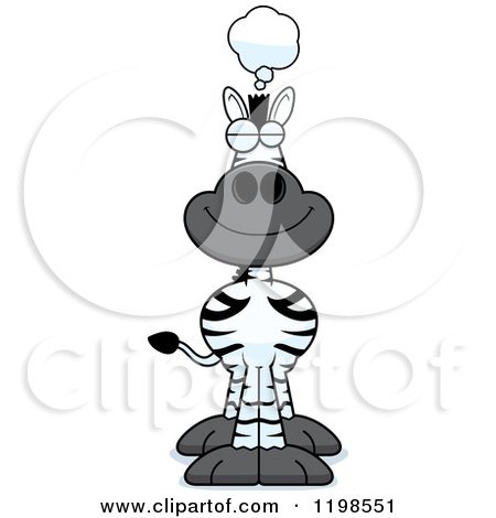 Cartoon of a Dreaming Zebra - Royalty Free Vector Clipart by Cory Thoman